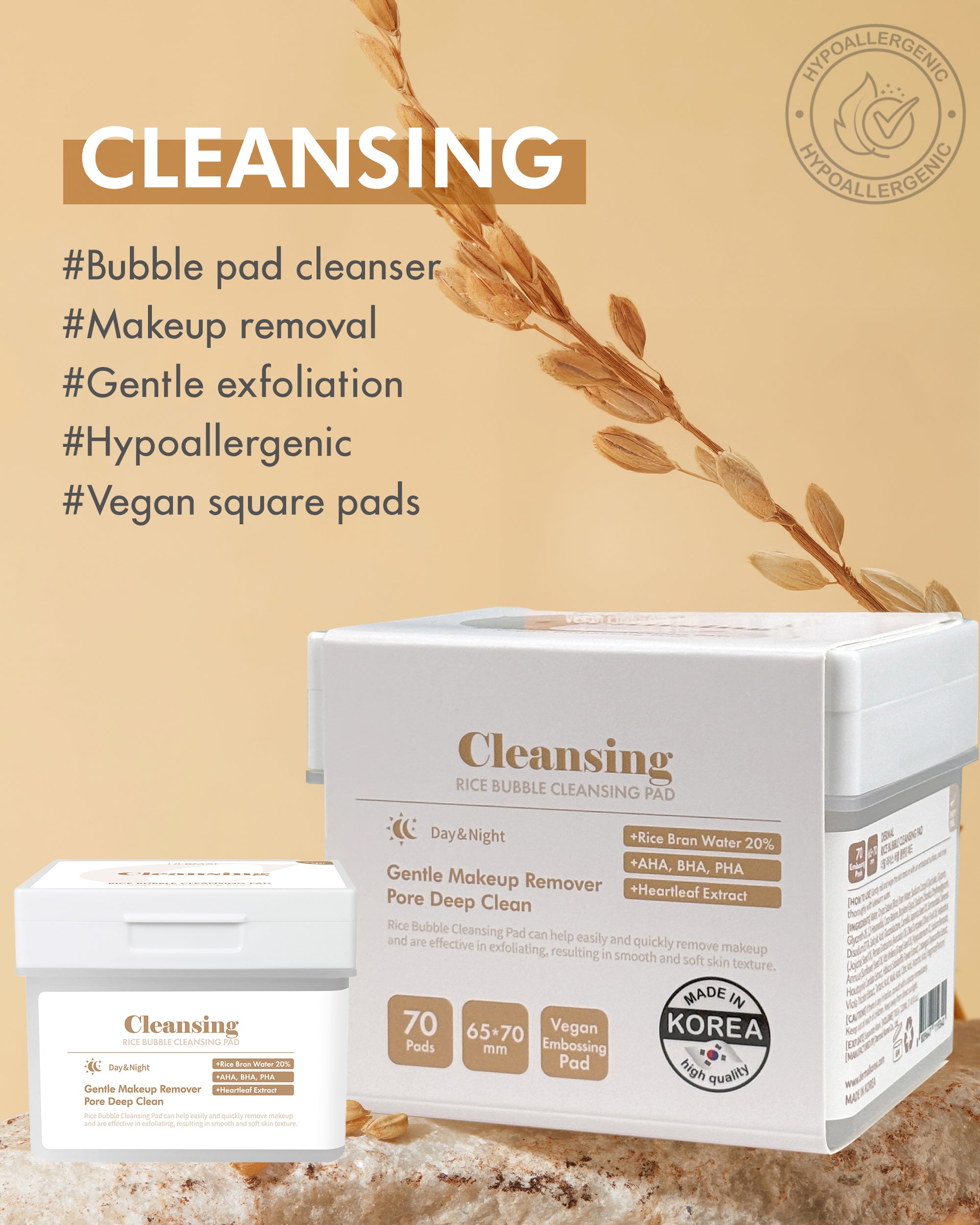 DERMAL Rice Bubble Cleansing Pad