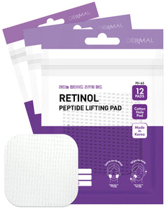 DERMAL Retinol Peptide Lifting Pad - Travel Kit 12 Pads, 3 Pack (Total 36 Pads)