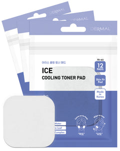 DERMAL Ice Cooling Toner Pad - Travel Kit 12 Pads, 3 Pack (Total 36 Pads)