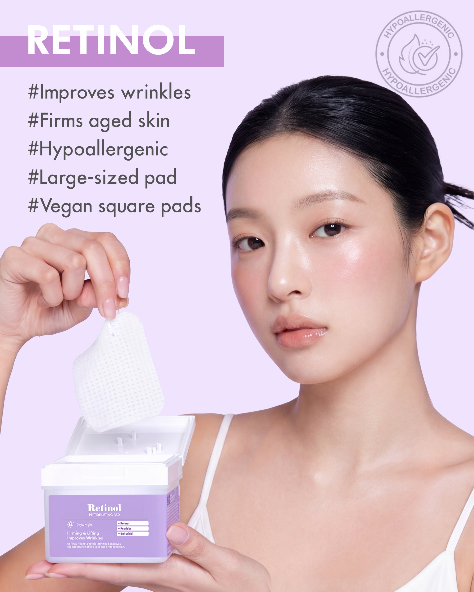 DERMAL Retinol Peptide Lifting Pad 120 Sheets