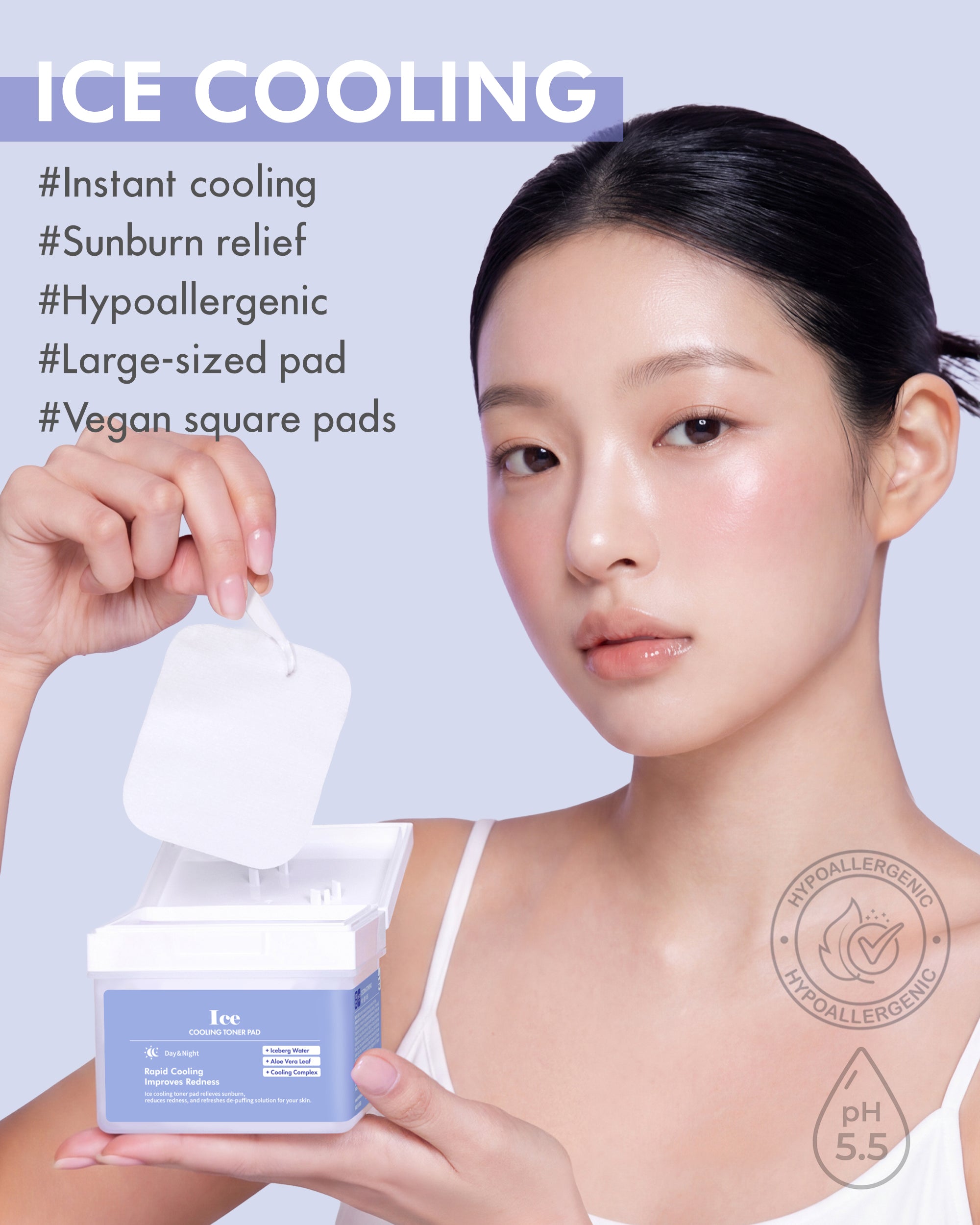 DERMAL Ice Cooling Toner Pad  120 Sheets